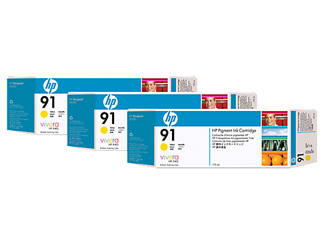 Tusz HP Designjet Z6100 HP 91 trzypak Yellow 3x775ml