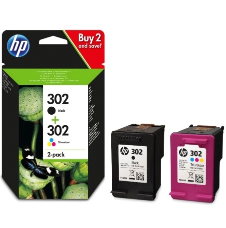 Tusze Combo pack oryginalne HP X4D37AE, 302 czarny + kolor
