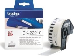 Taśma Brother DK-22210 black on white do Brother P-touch QL 500 550 560 570 580 650 1050 1060