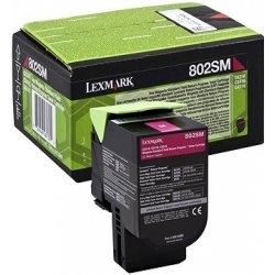 Toner magenta Lexmark oryginalny 80C2SM0, 802SM