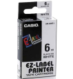 Taśma Casio XR-6WE1 6mm x 8m czarny nadruk/białe tło nielaminowana