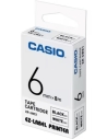 Taśma Casio XR-6WE1 do drukarek etykiet 6mm x 8m czarny nadruk/ białe tło nielaminowana