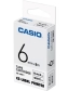 Taśma Casio XR-6WE1 6mm x 8m czarny nadruk/białe tło nielaminowana