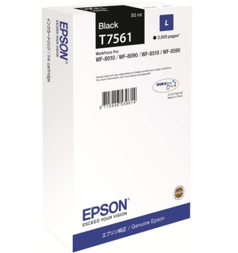Tusz Epson WorkForce Pro WF-8010/8090 czarny T7561 L