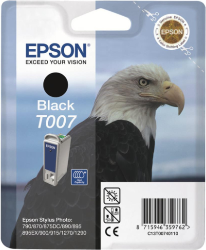 Tusz do Epson Stylus Photo 790 870 875DC 890 900 915 1270 1290, czarny 16ml, T007