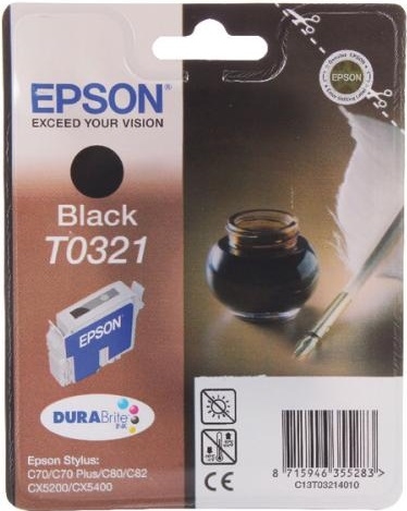 Tusz do Epson Stylus C70 C80 C82, CX5200 CX5400, czarny 33 ml T0321