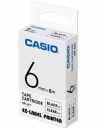 Taśma Casio XR-6X1 do drukarek etykiet 6mm x 8m czarny nadruk/ przezroczyste tło