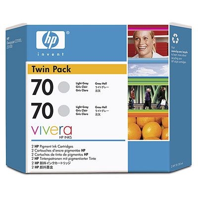 Tusz do HP Designjet Z2100 Z3100 Z3200 Z5200 CB342A HP 70 light grey 2pack Vivera 2x130ml