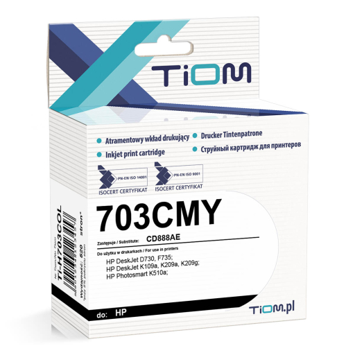 Tusz Tiom 703 do HP D730 F735 K109 K209 K510a kolor zamiennik