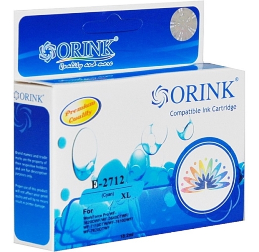 Tusz ORINK zamiennik C13T27124010, 27XL Cyan EPSON