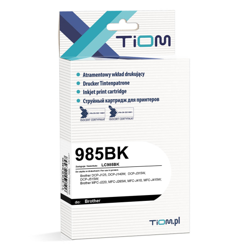 Tusz Tiom zamiennik LC985BK Brother DCP-J125 MFC-J415W czarny